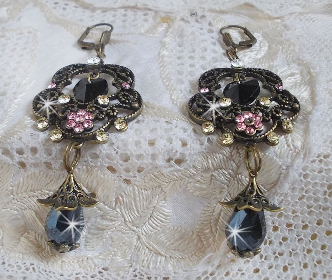 BO Colecção Paixão Irresistível montada com cristais Swarovski em castiçais de filigrana de bronze