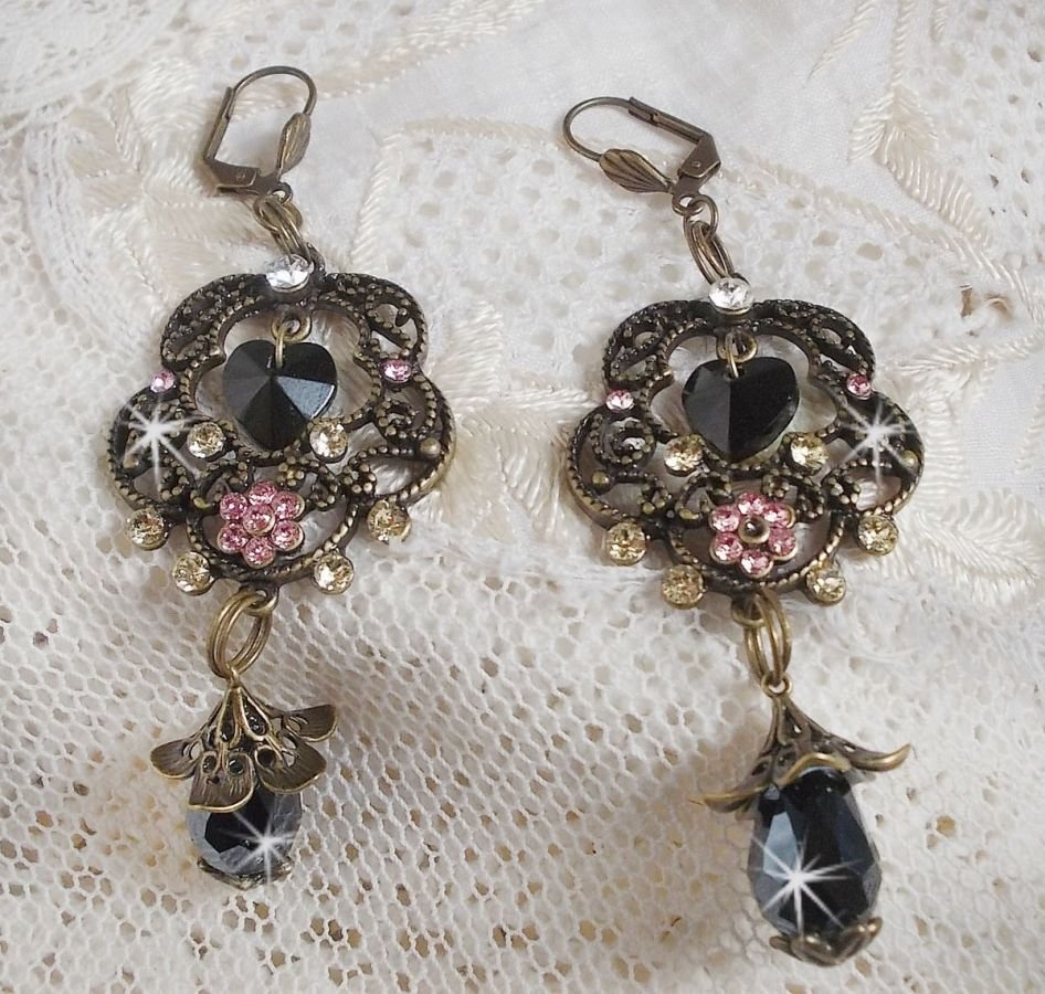 BO Colecção Paixão Irresistível montada com cristais Swarovski em castiçais de filigrana de bronze