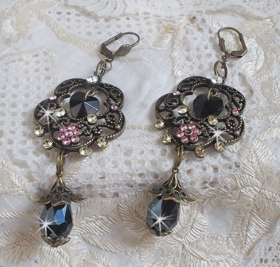 BO Colecção Paixão Irresistível montada com cristais Swarovski em castiçais de filigrana de bronze