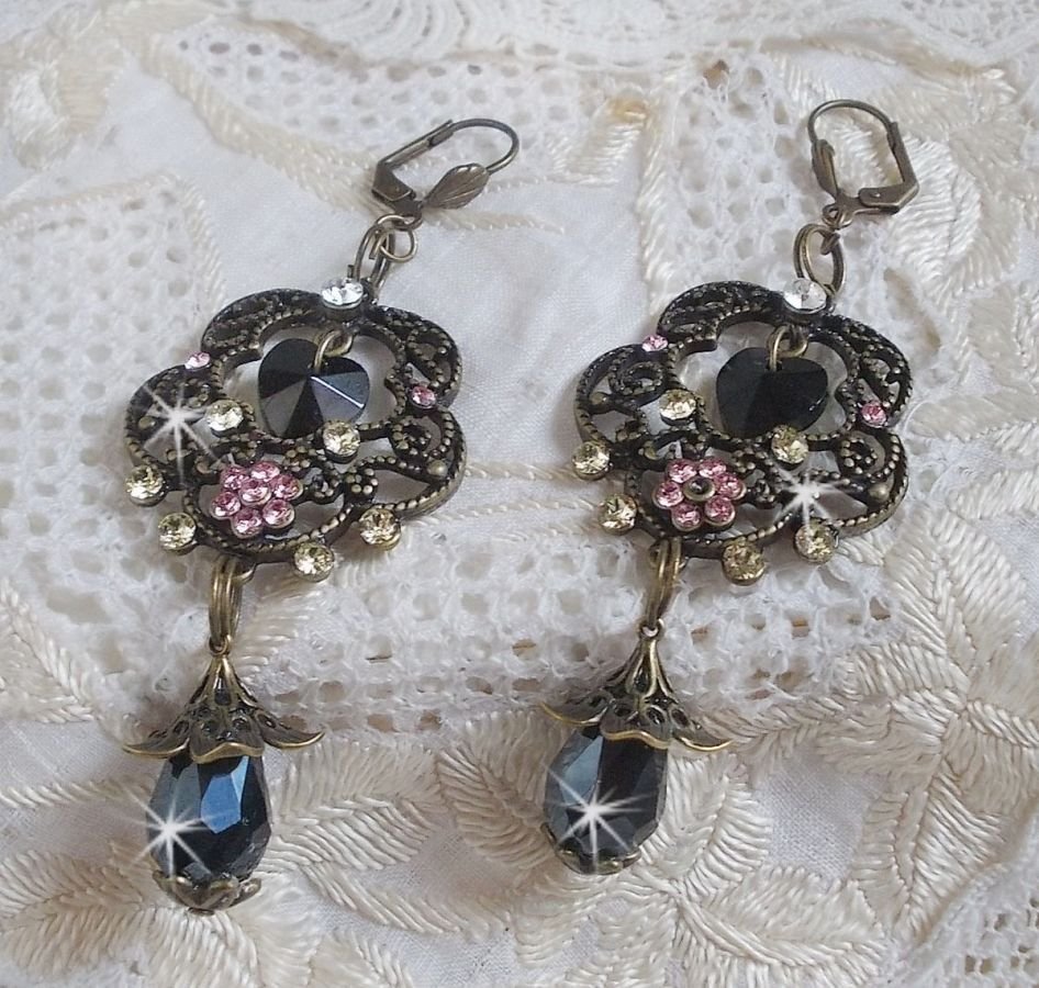 BO Colecção Paixão Irresistível montada com cristais Swarovski em castiçais de filigrana de bronze