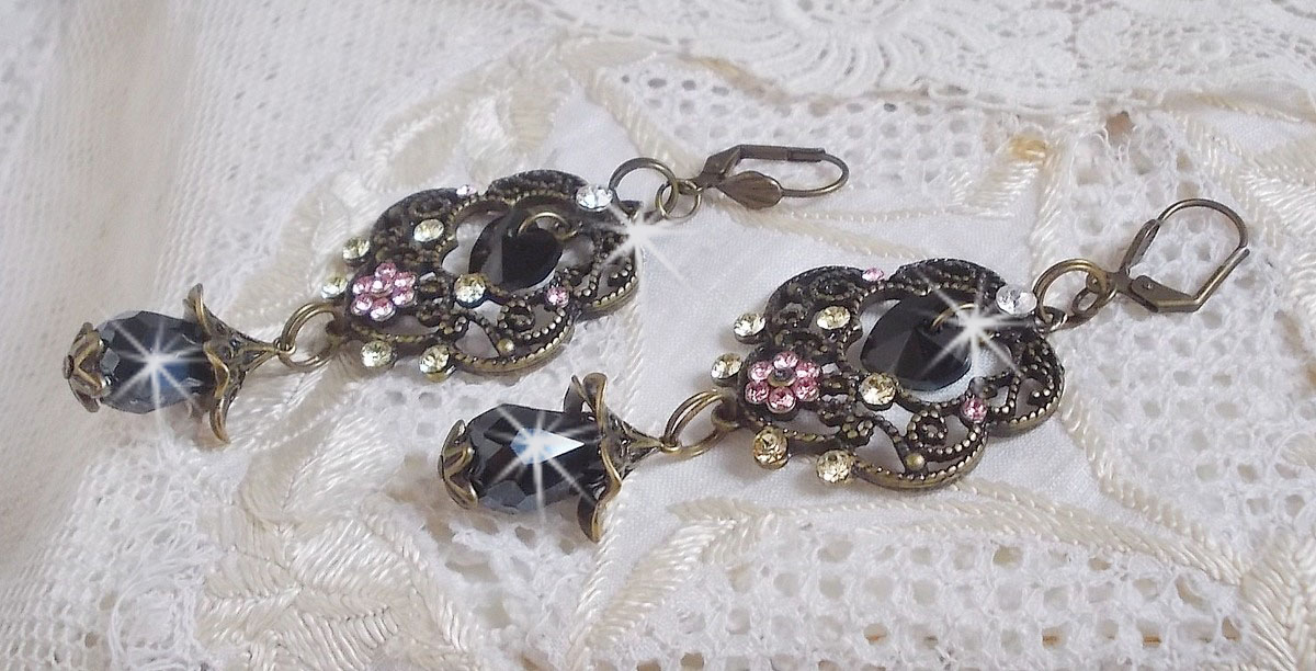 BO Colecção Paixão Irresistível montada com cristais Swarovski em castiçais de filigrana de bronze
