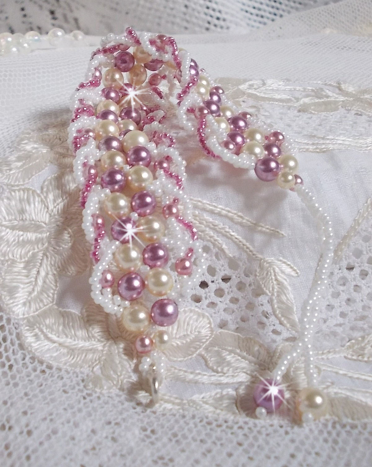Pulseira de Relaxamento com pérolas de cristal Swarovski