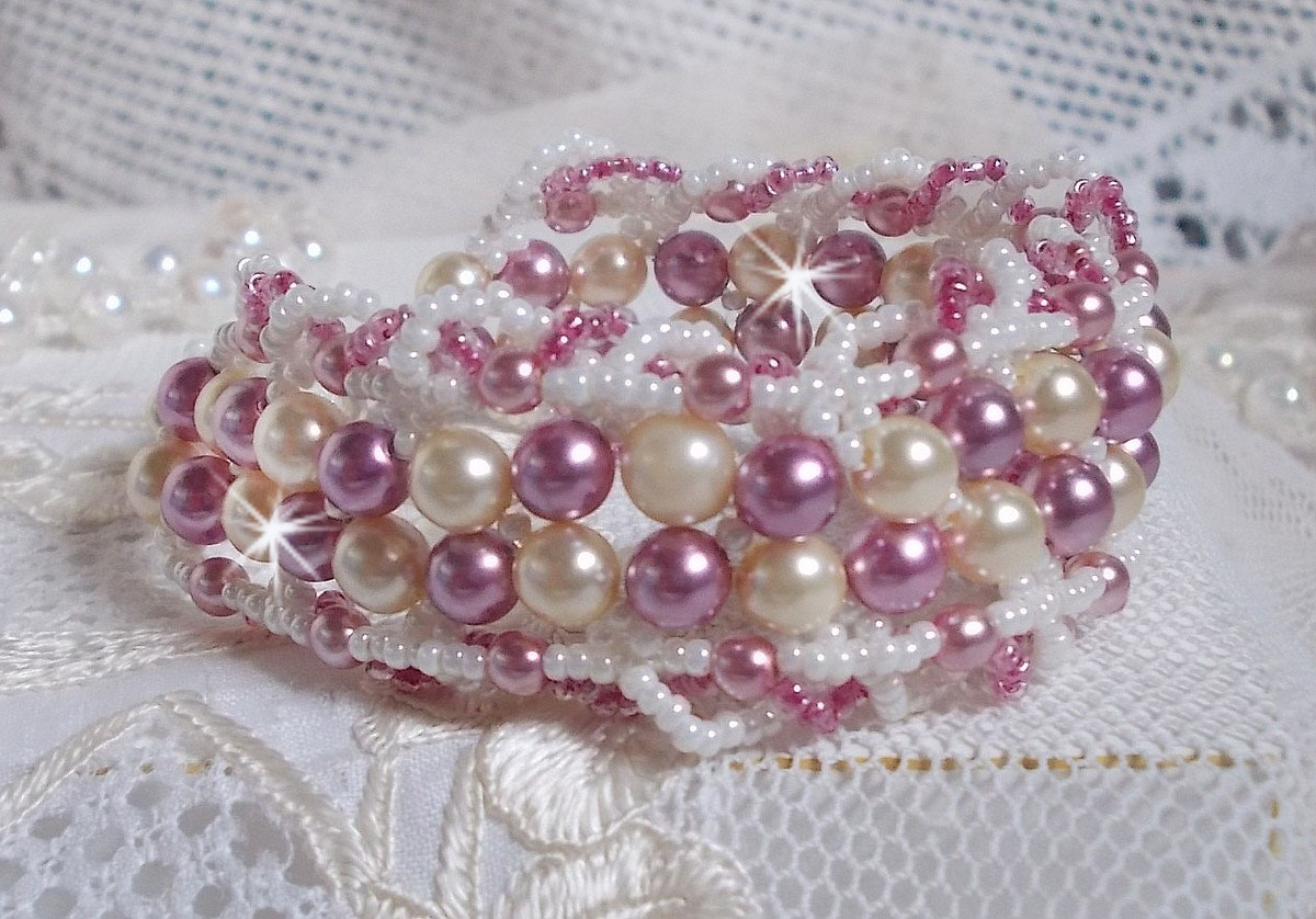 Pulseira de Relaxamento com pérolas de cristal Swarovski