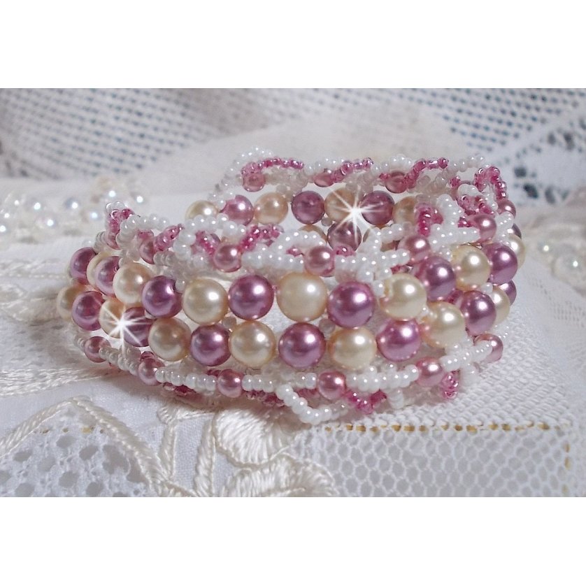 Pulseira de Relaxamento com pérolas de cristal Swarovski