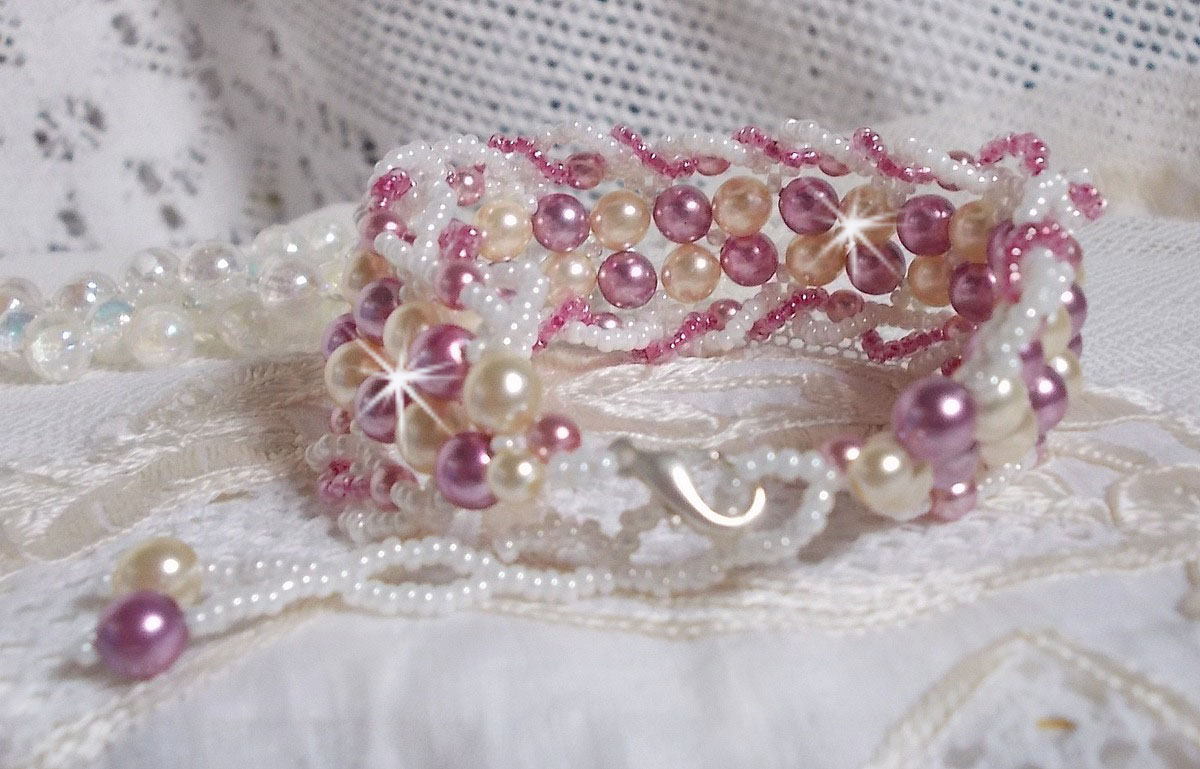 Pulseira de Relaxamento com pérolas de cristal Swarovski