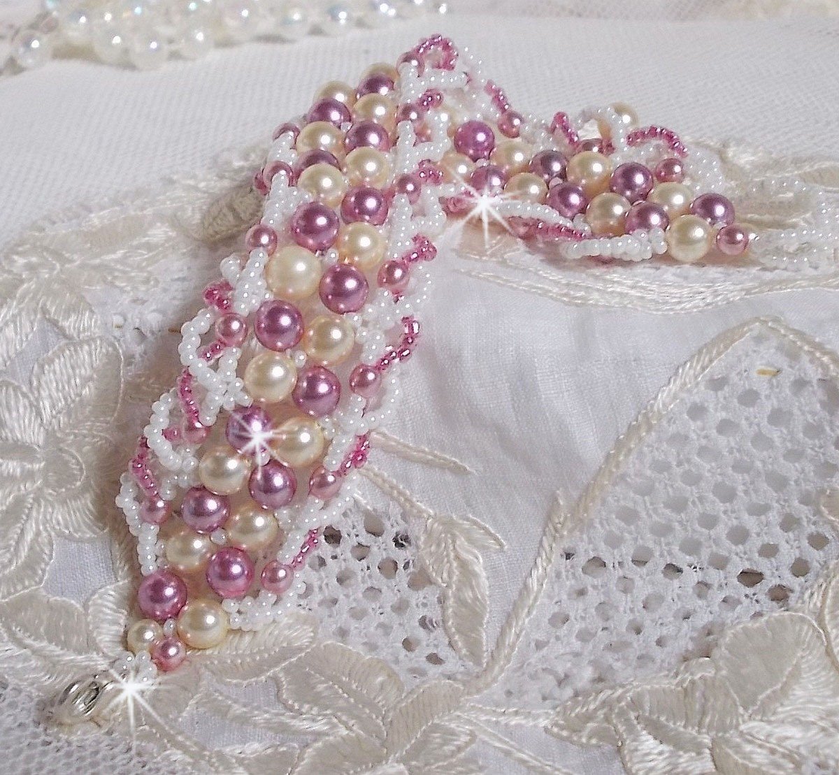 Pulseira de Relaxamento com pérolas de cristal Swarovski