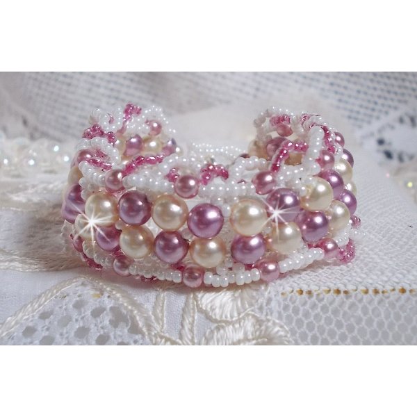 Pulseira de Relaxamento com pérolas de cristal Swarovski