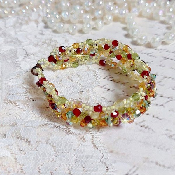 Pulseira Provençal com cristais Swarovski e facetas giratórias
