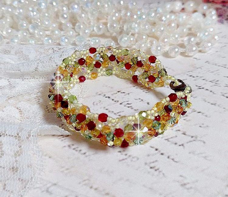 Pulseira Provençal com cristais Swarovski e facetas giratórias