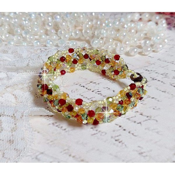 Pulseira Provençal com cristais Swarovski e facetas giratórias