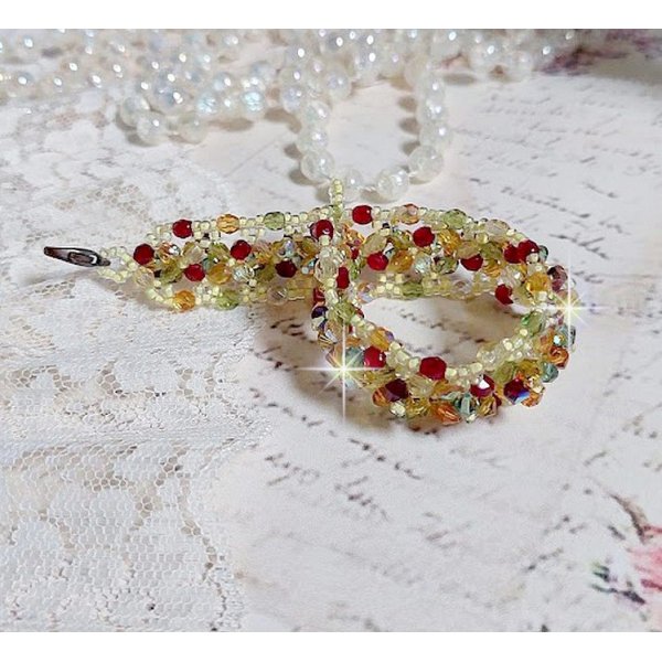 Pulseira Provençal com cristais Swarovski e facetas giratórias