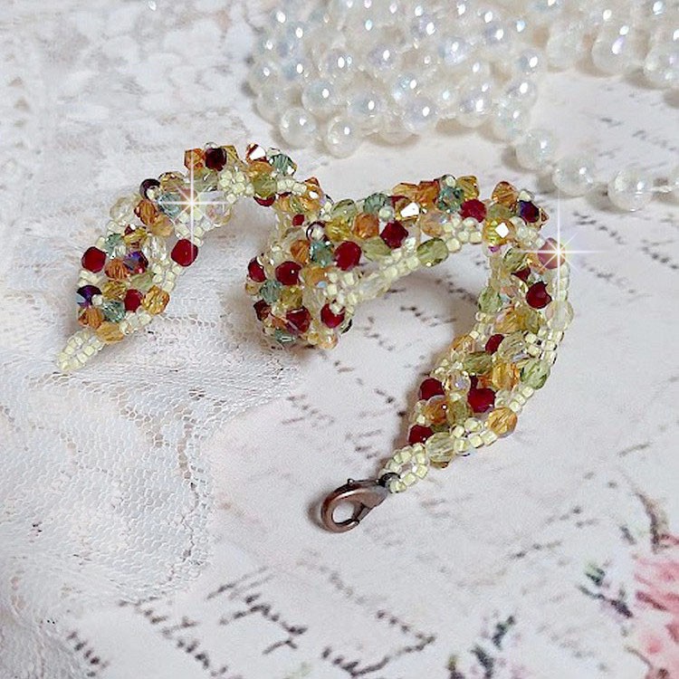 Pulseira Provençal com cristais Swarovski e facetas giratórias