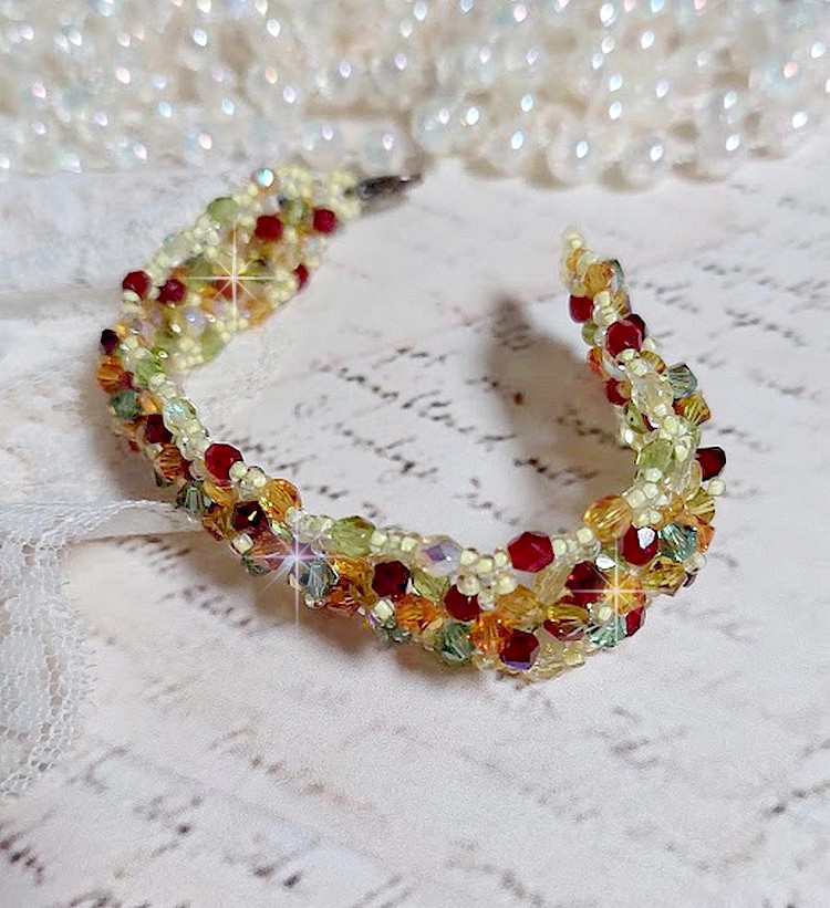 Pulseira Provençal com cristais Swarovski e facetas giratórias