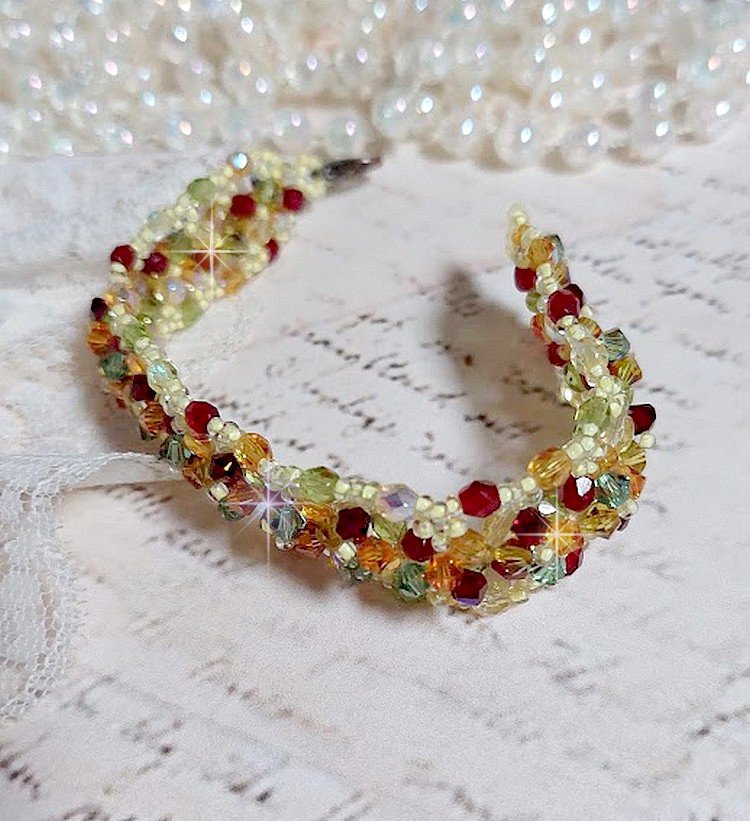 Pulseira Provençal com cristais Swarovski e facetas giratórias