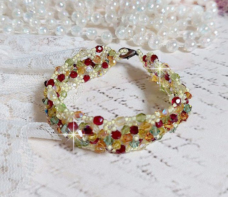 Pulseira Provençal com cristais Swarovski e facetas giratórias
