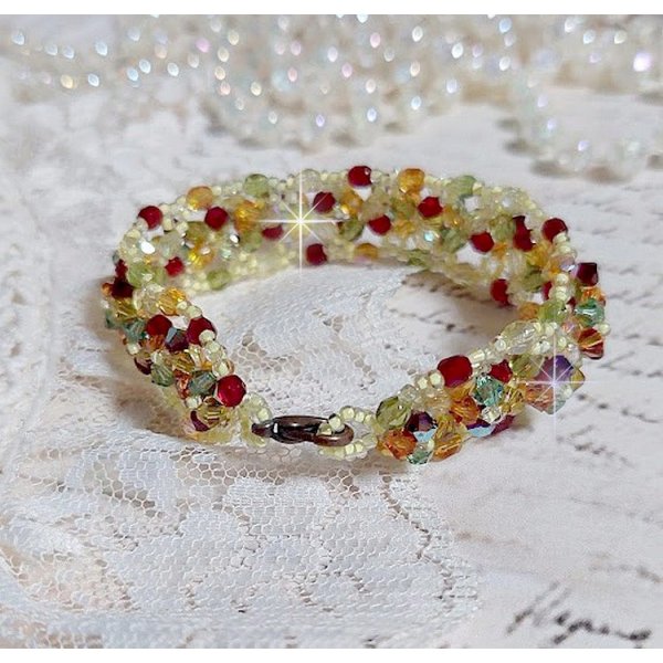 Pulseira Provençal com cristais Swarovski e facetas giratórias