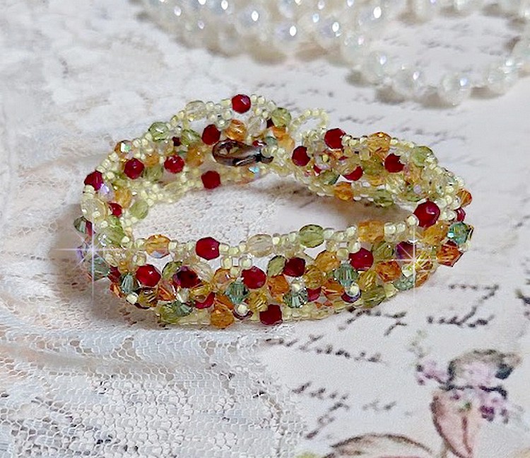 Pulseira Provençal com cristais Swarovski e facetas giratórias