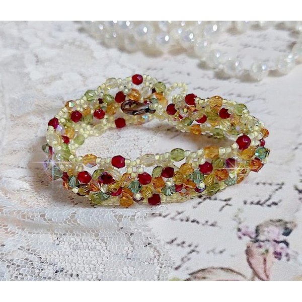 Pulseira Provençal com cristais Swarovski e facetas giratórias