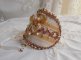 Reflets de Rosée cuff bracelete bordada com pérolas, cristais Swarovski, contas de sementes e renda antiga