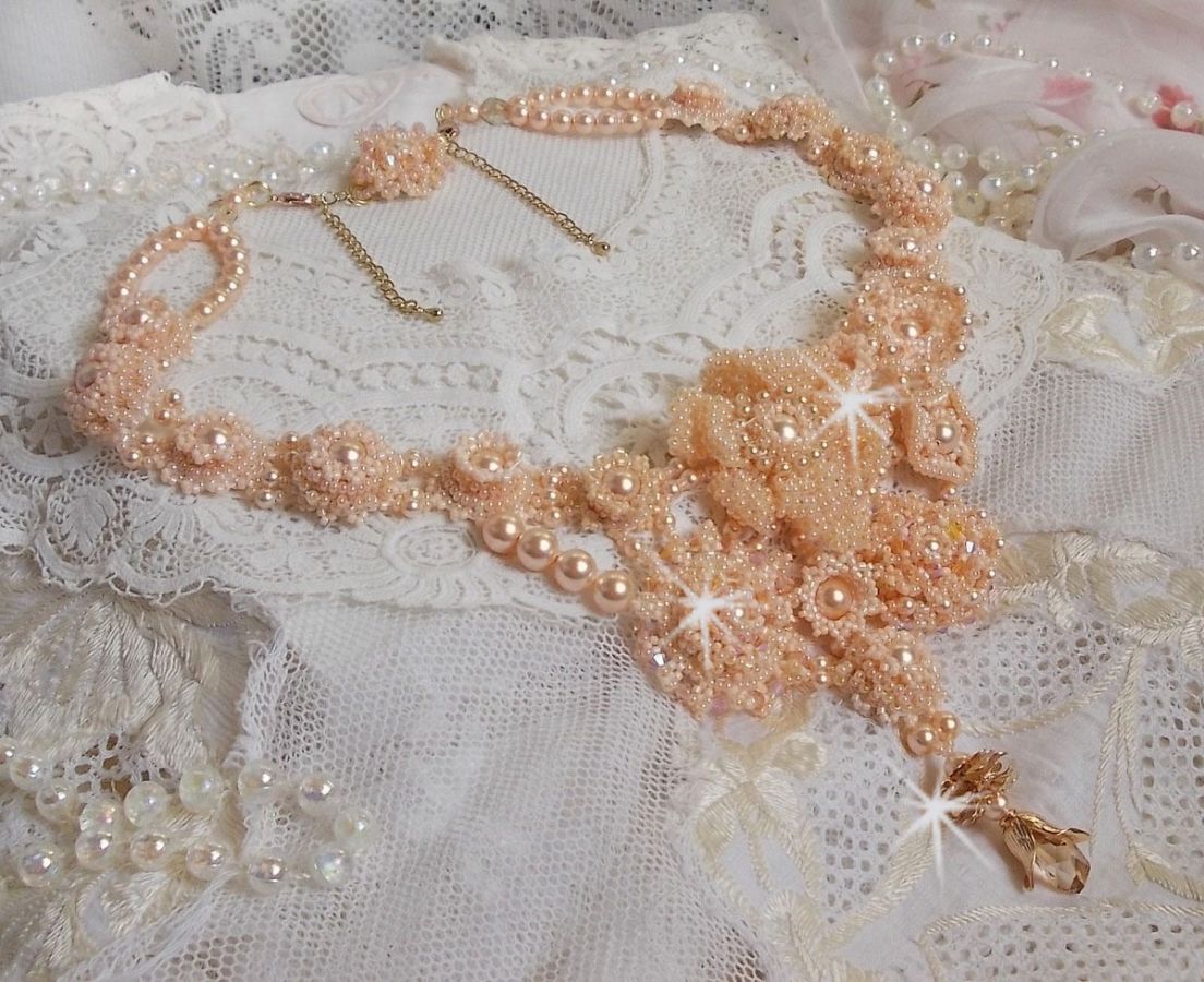 Colar Idylle Beauté Haute-Couture, nada mais que pérolas Swarovski e pérolas de sementes 