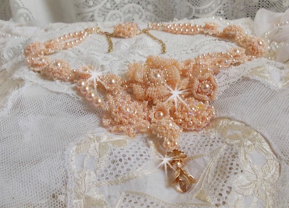 Colar Idylle Beauté Haute-Couture, nada mais que pérolas Swarovski e pérolas de sementes 