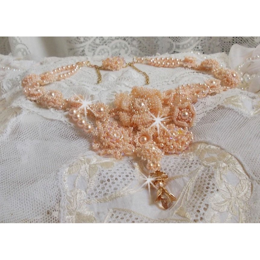 Colar Idylle Beauté Haute-Couture, nada mais que pérolas Swarovski e pérolas de sementes 