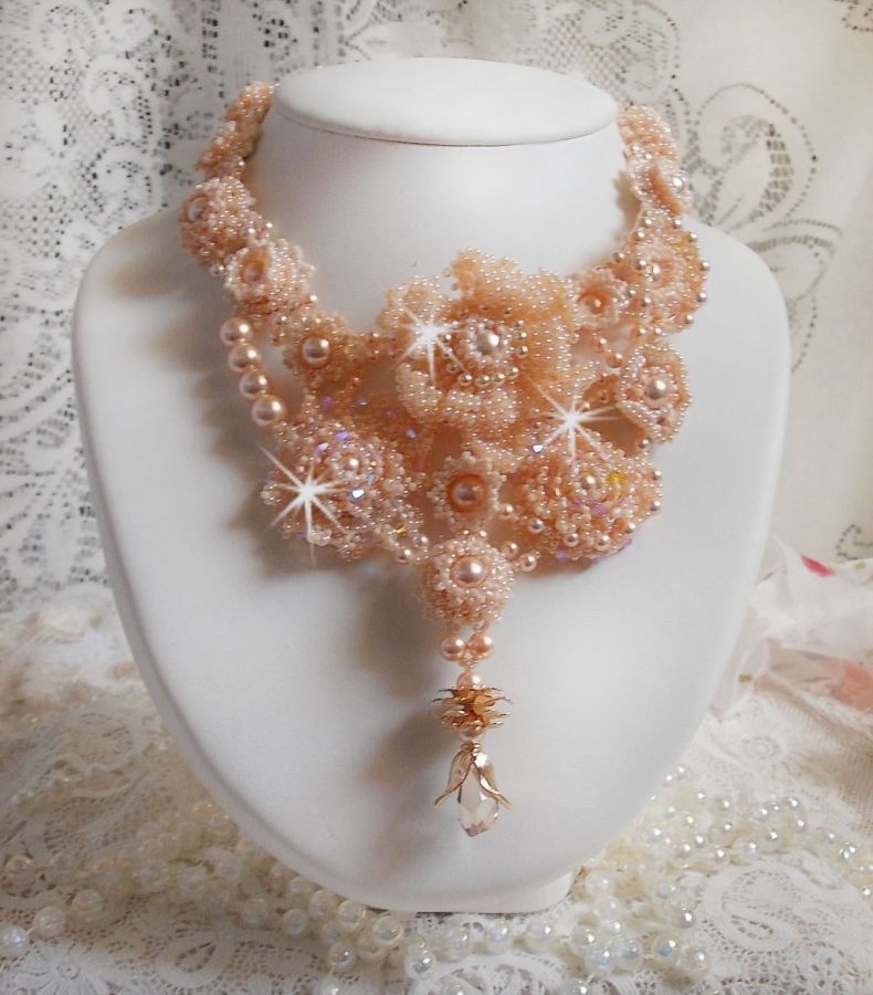 Colar Idylle Beauté Haute-Couture, nada mais que pérolas Swarovski e pérolas de sementes 