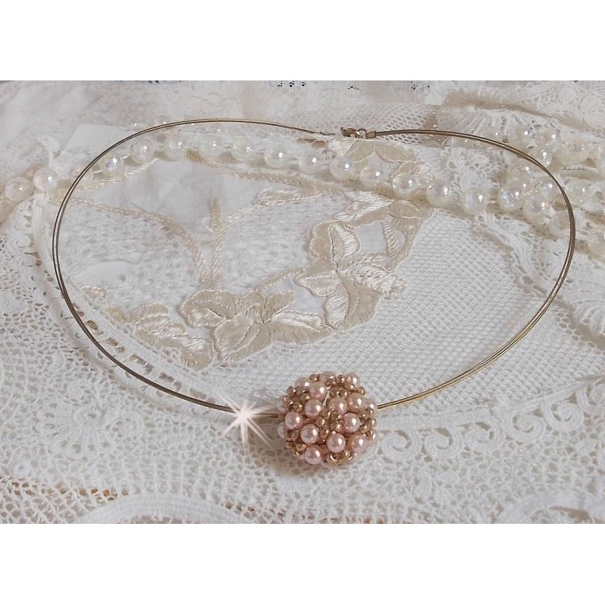 Colar Pingente de Pérola com pérolas de cristal Swarovski
