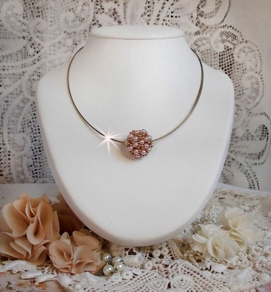 Colar Pingente de P&eacute;rola com p&eacute;rolas de cristal Swarovski