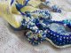 Colar pendente Haute-Couture Blue Palace com contas de sementes coloridas e cristais Swarovski