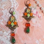 BO Fada Aloés Abóbora criada com cabochons de lupa, rosas de resina e cristais