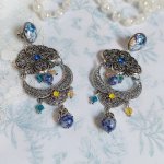 BO Il Etait une Fois créées avec médaillon métal et laiton, cabochons verres et perles cristal Swarovski 