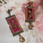 Vintage Arabesque BO criado com tranças de Bordeaux, cristais Swarovski e belos acessórios 