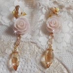 Bell'issim Violet Pink BO banhado a ouro com cristais Swarovski e Zircónio