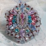 Mademoiselle Bluse anel bordado com cristais Swarovski e belas pérolas de qualidade