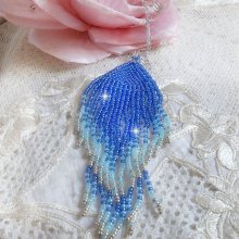 Pingente Soft Blue Dreams Pendant criado com contas de sementes Sky Blue, Sapphire, Silver quality seed beads com acessórios 925/1000 Sterling Silver