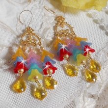 BO Flores de Jardim com cristais Swarovski e flores Lucite em diferentes cores