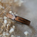 Pulseira de couro para comunhão ou baptismo personalizado com o primeiro nome 