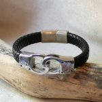 Pulseira de couro trançado cor e tamanho de bracelete à sua escolha