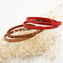 Pulseira de couro de 2 voltas para homens ou mulheres para personalizar