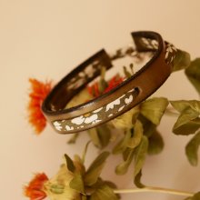 Pulseira Florâme com fita verde liberty em pele verde lima