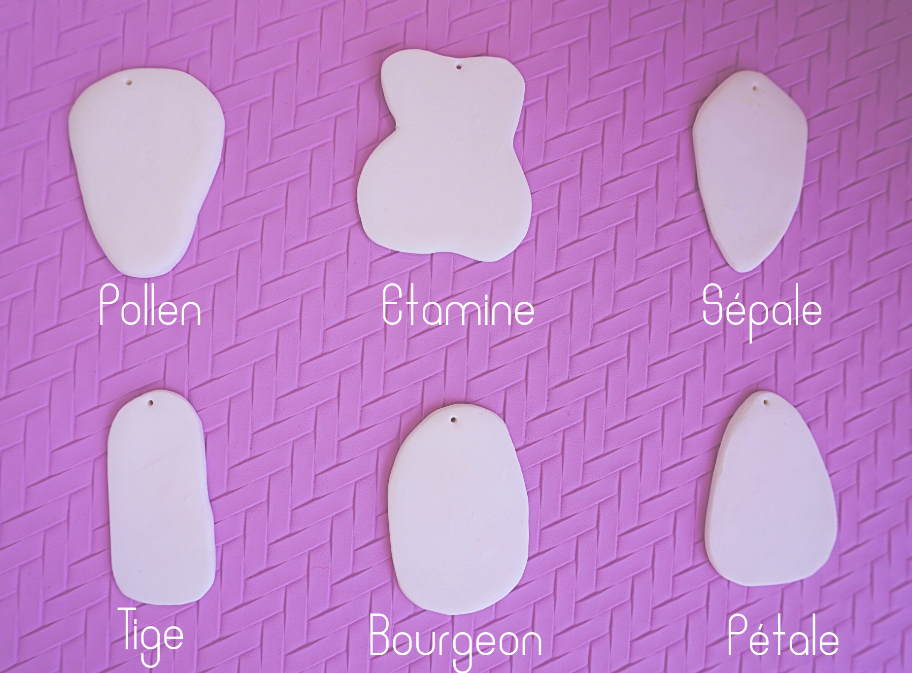 Boucles d'oreilles en argile polym&egrave;re Bourgeon