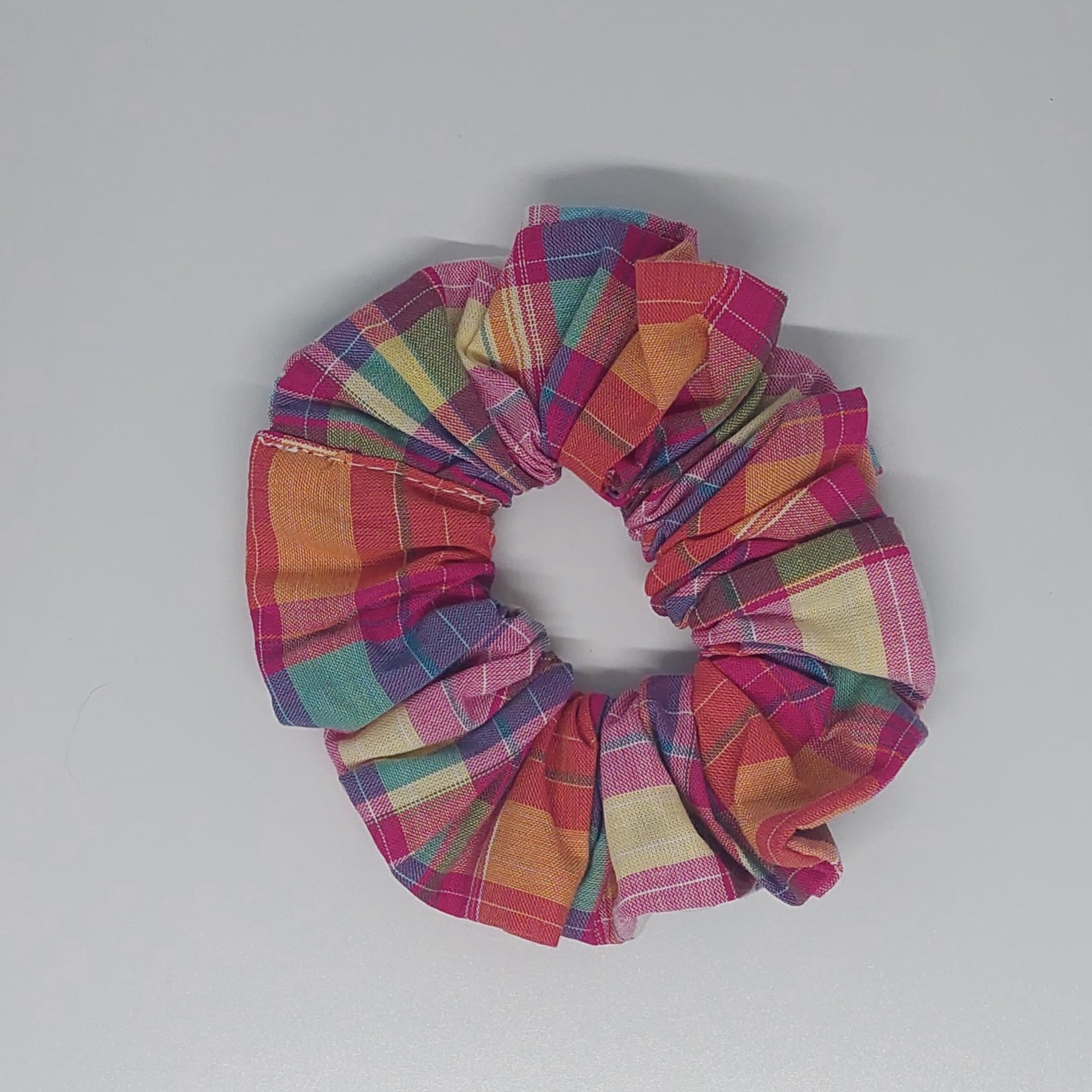 Chouchou &agrave; carreaux multicolore -  Double jeu