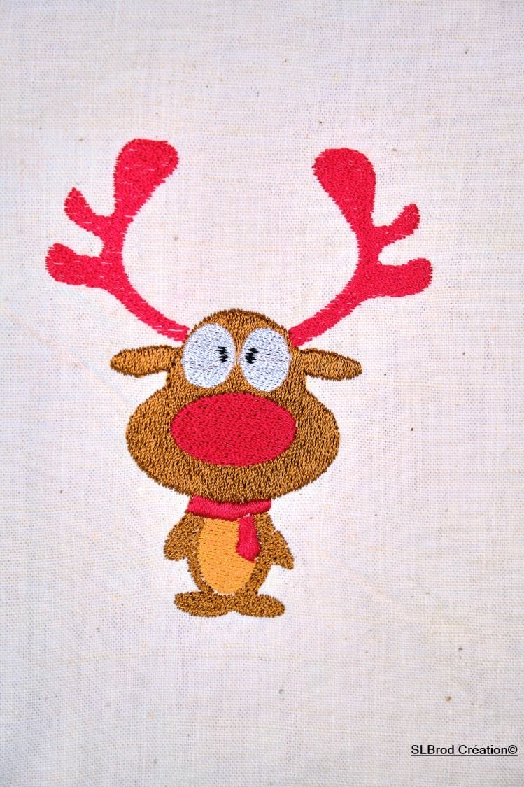 Pequeno saco de Natal de renas