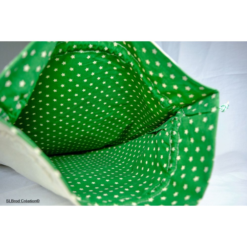 Saco de natal de abeto de tamanho grande apliqué vermelho