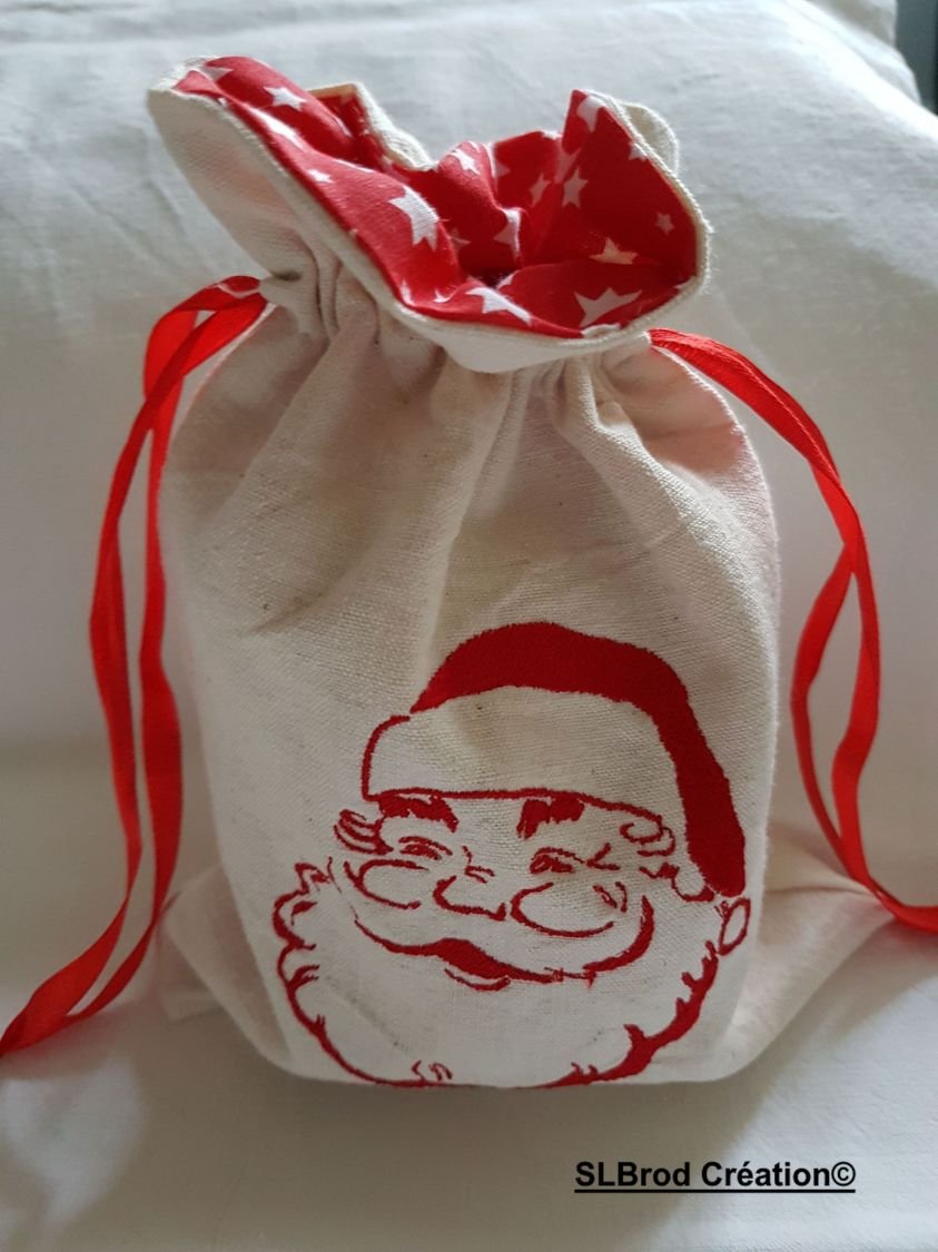 Saco de Natal com a cara do Pai Natal