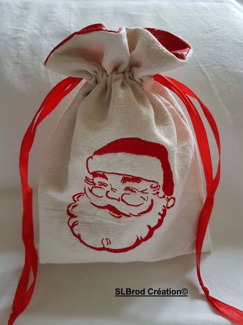 Saco de Natal com a cara do Pai Natal