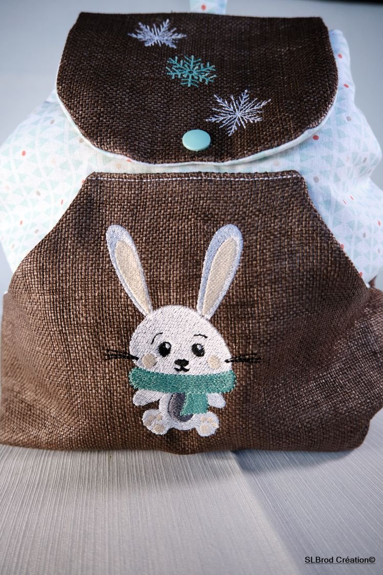 Mochila para crianças lenço verde de coelho personalizável