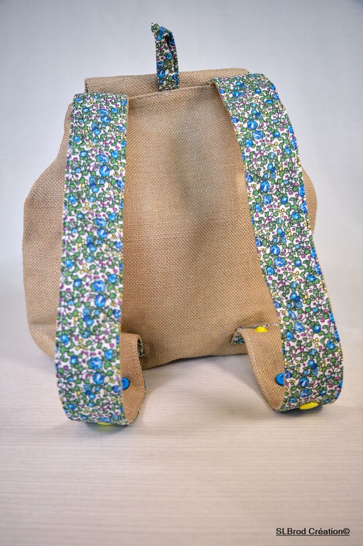Mochila de criança bordada, gatinho personalizável