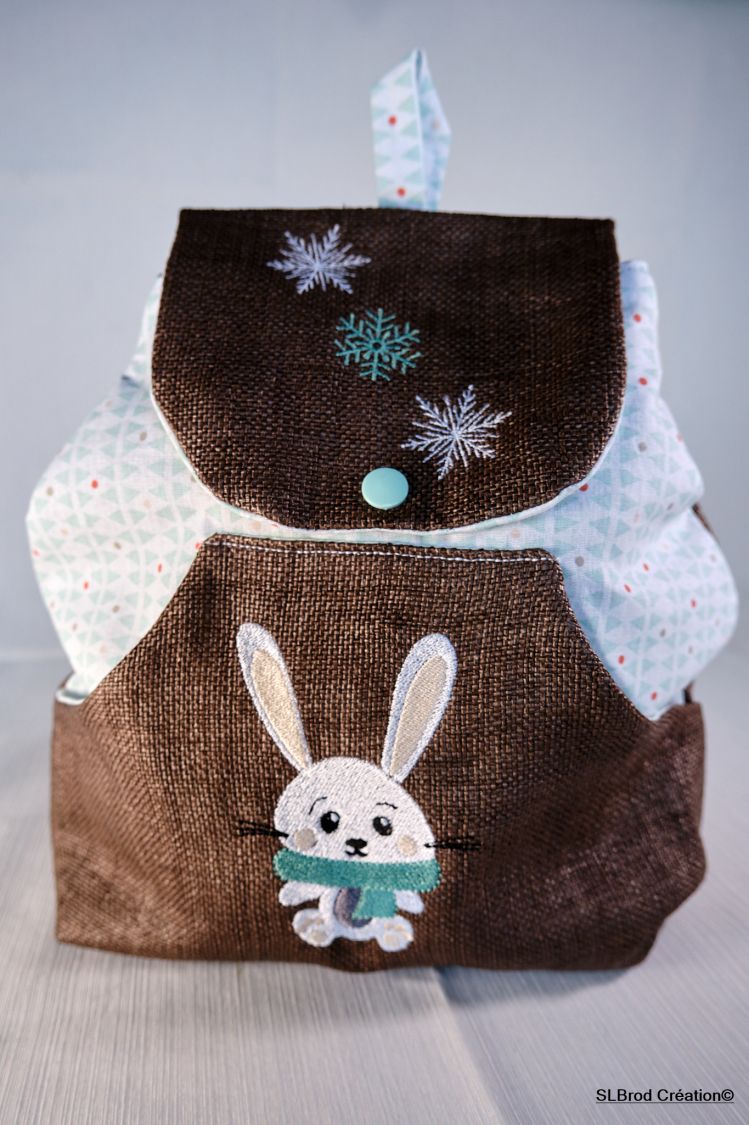 Mochila para crianças lenço verde de coelho personalizável
